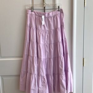 J. Crew 5-tiered lilac maxi midi skirt with pleating